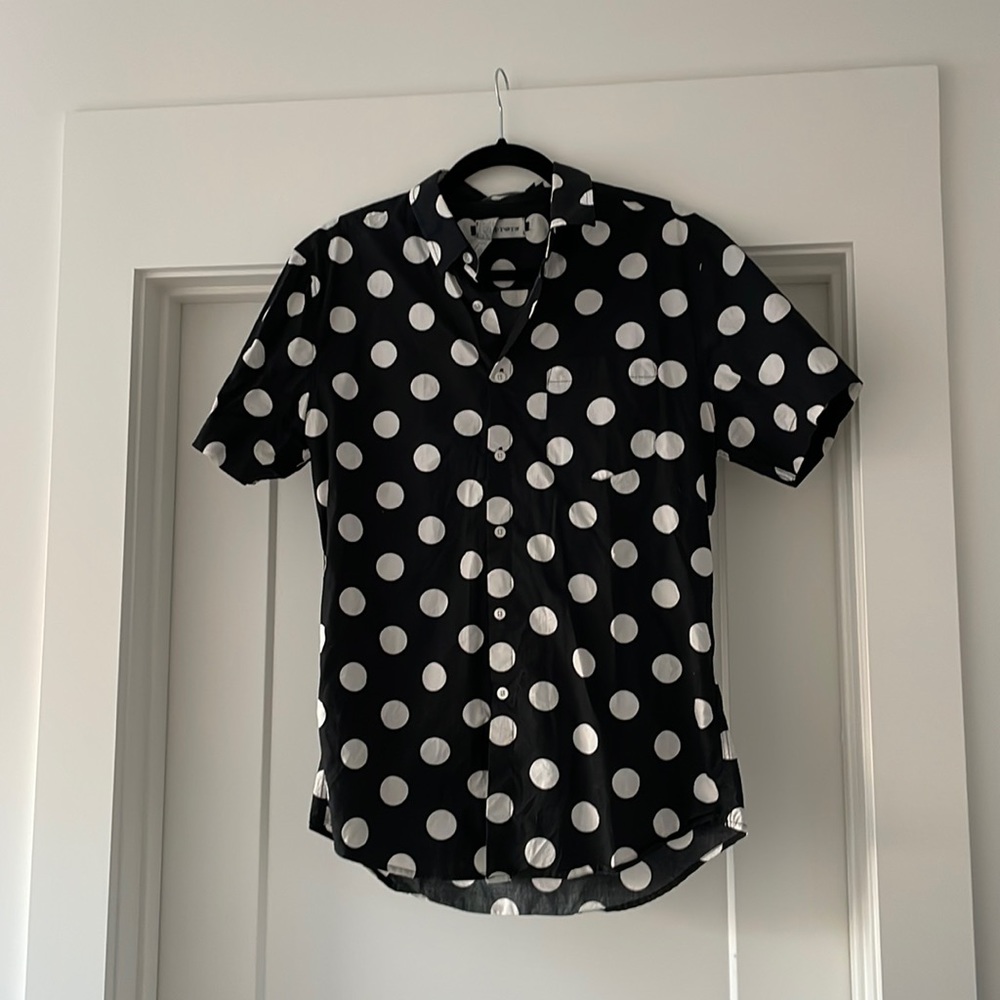 Funky cotton polka dot polo in Men's Medium